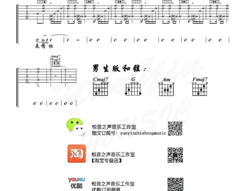 《从一而终对你》吉他谱_张洪量