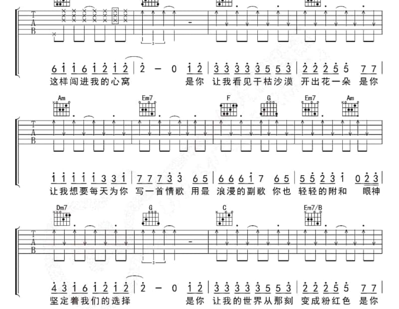 《让你飞》吉他谱_张惠妹