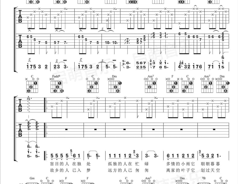 《亲爱的请不要说》吉他谱_张清芳