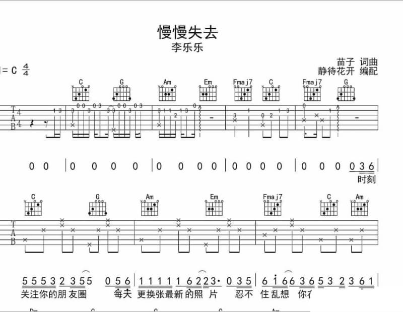 《将阮放袂记》吉他谱_张蓉蓉