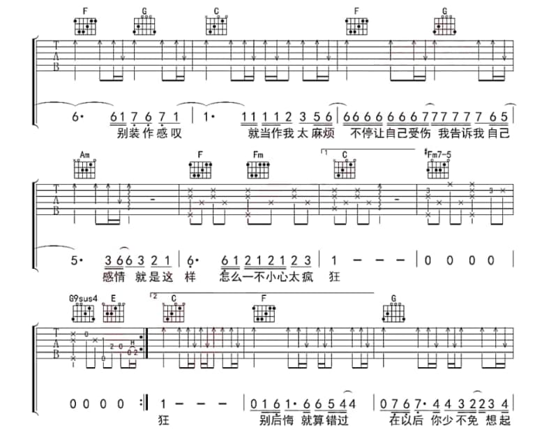 《总是一场梦》吉他谱_张蓉蓉