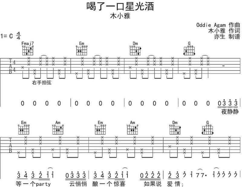 《锁住浪漫》吉他谱_张睿