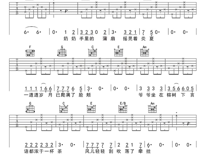 《委曲求存》吉他谱_张桑悦