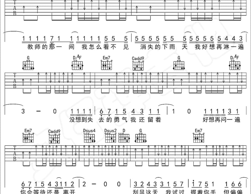 《1234567》吉他谱_张善为