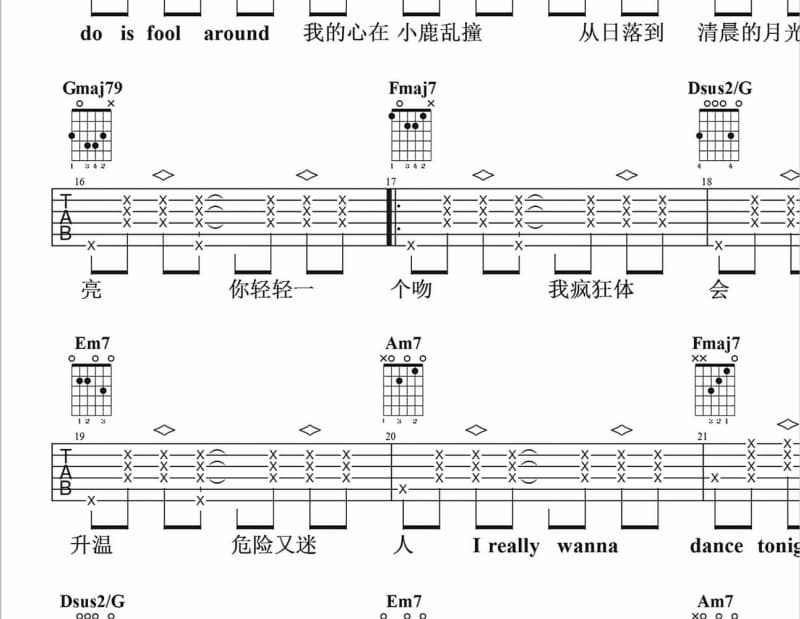 《I started a joke》吉他谱_张韶涵