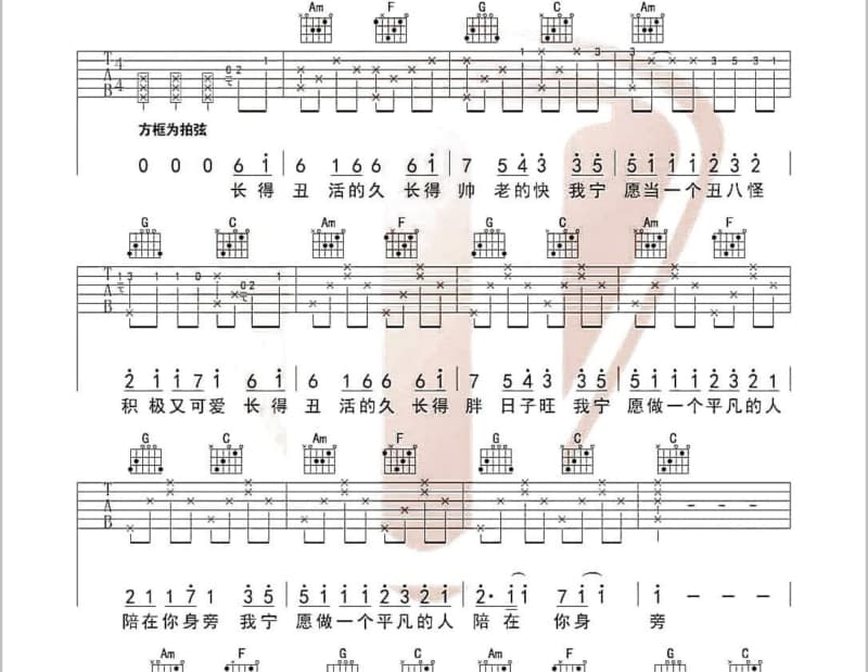 《隐形的翅膀张韶涵介绍版》吉他谱_张韶涵
