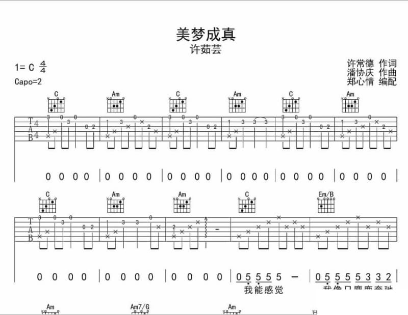 《不想勉强》吉他谱_张玮纶