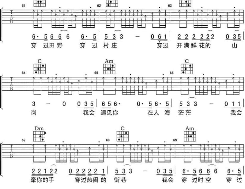《不回首》吉他谱_张信哲