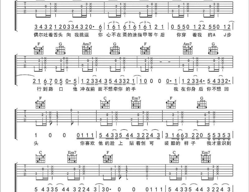 《风》吉他谱_张信哲