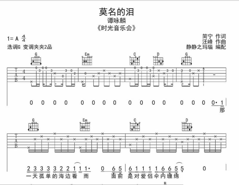 《思念的旋律》吉他谱_张信哲