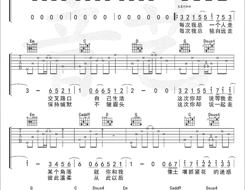 《忘了我》吉他谱_张信哲