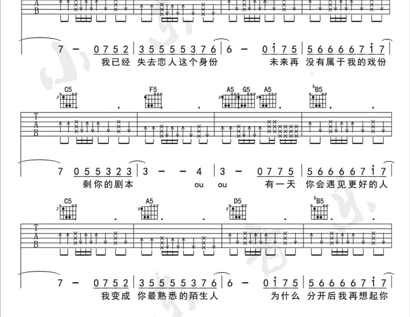 《我的骄傲》吉他谱_张信哲
