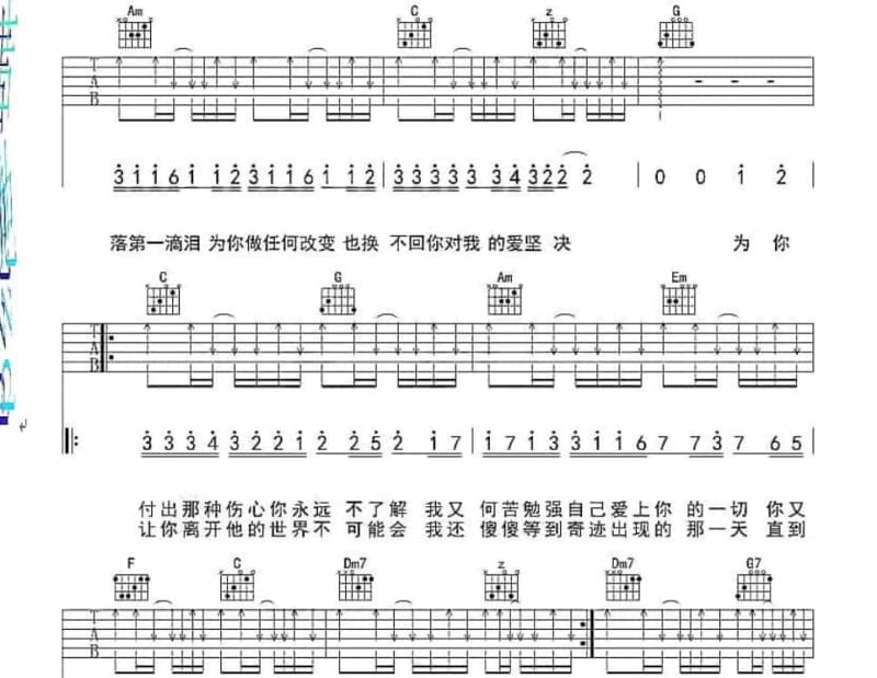 《爱河》吉他谱_张秀卿