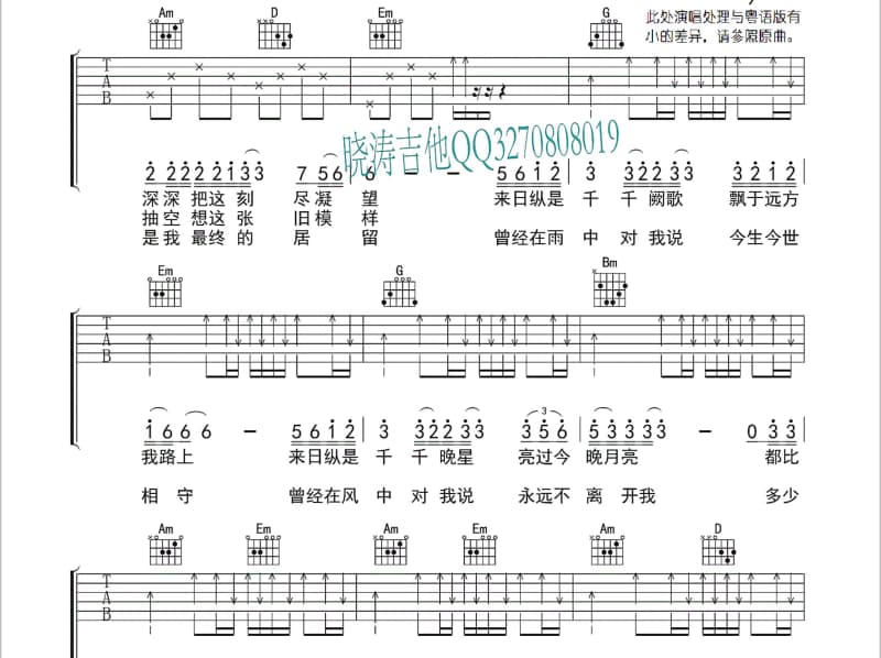 《哥唱的是寂寞》吉他谱_李志洲