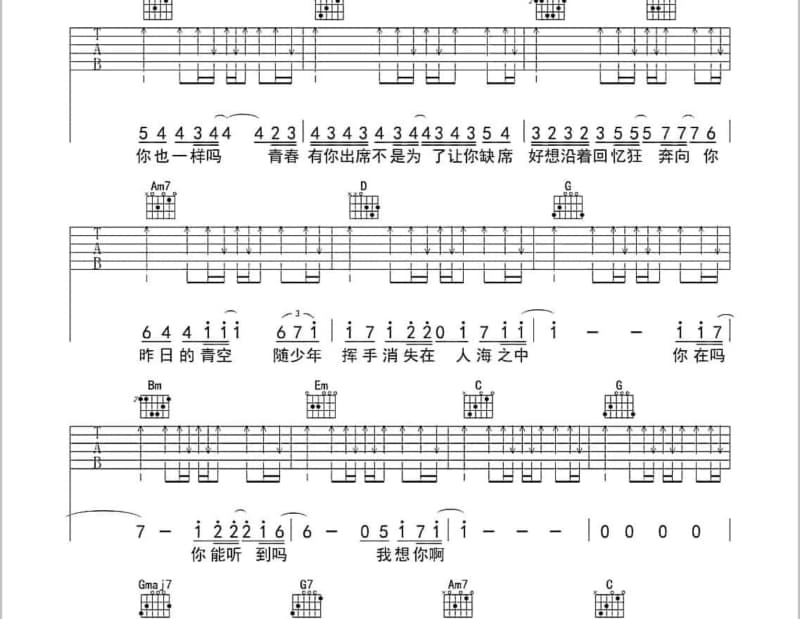 《如果你要离去》吉他谱_张悬
