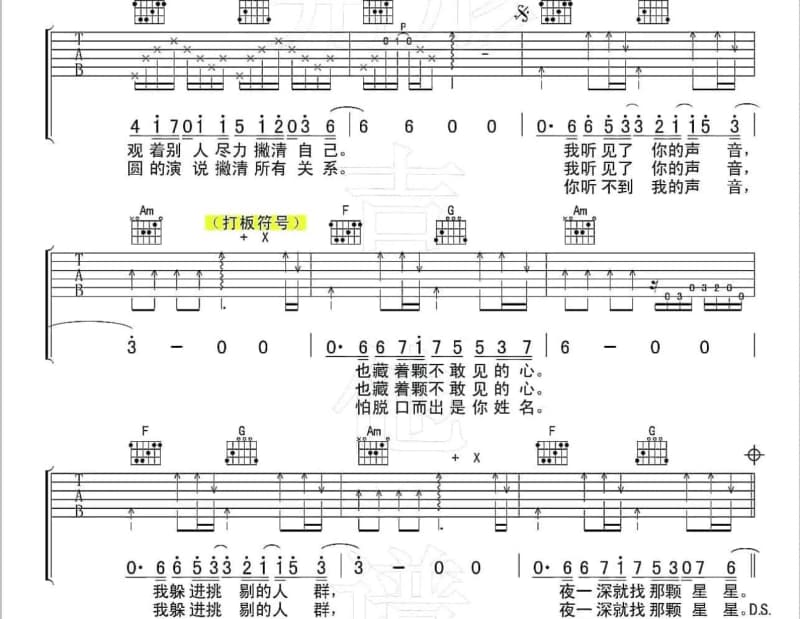 《烦恼歌》吉他谱_张学友