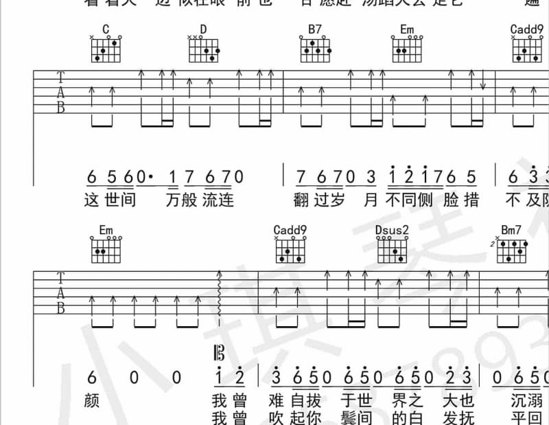 《望月》吉他谱_张学友