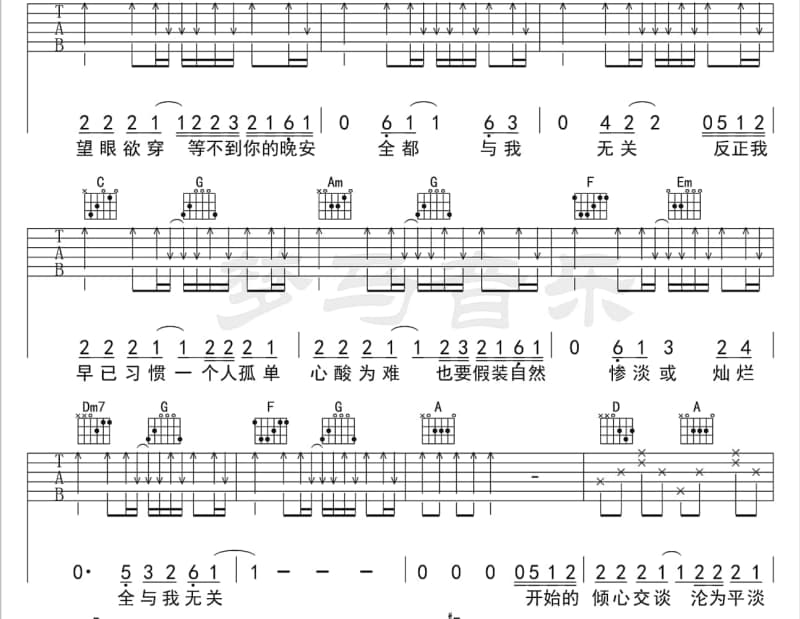 《囚鸟》吉他谱_张宇