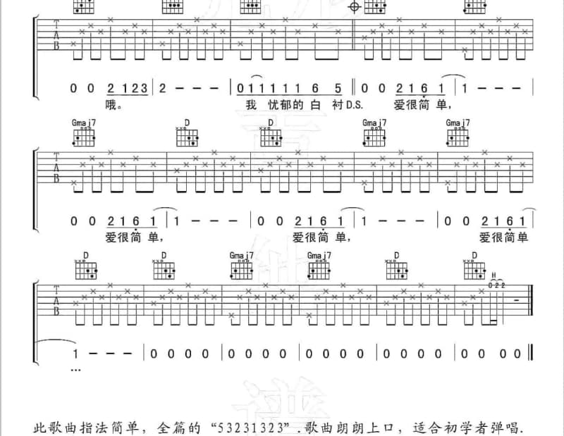 《挣扎》吉他谱_张雨生