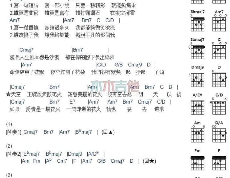 《改不了》吉他谱_张芸京