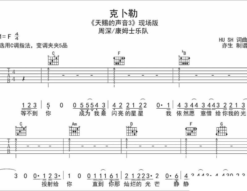 《唉唷喂呀》吉他谱_张震岳