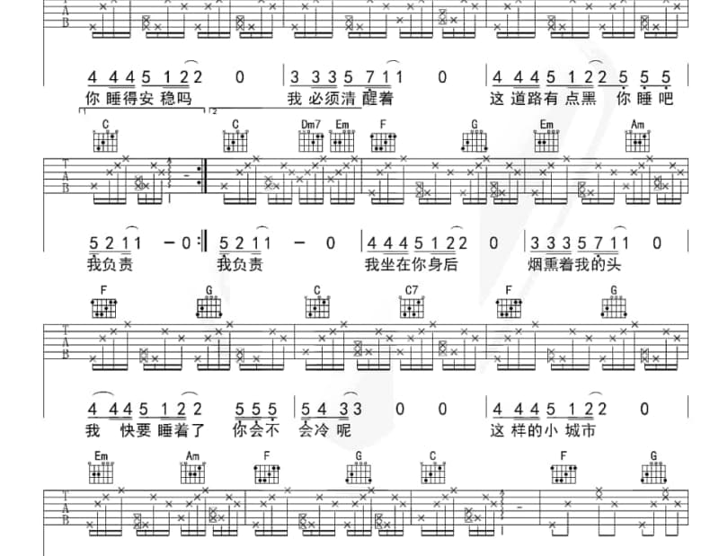 《别哭小女孩》吉他谱_张震岳