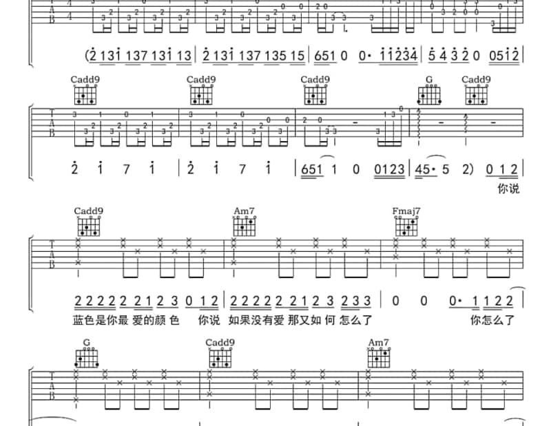 《你会等我吗》吉他谱_张震岳