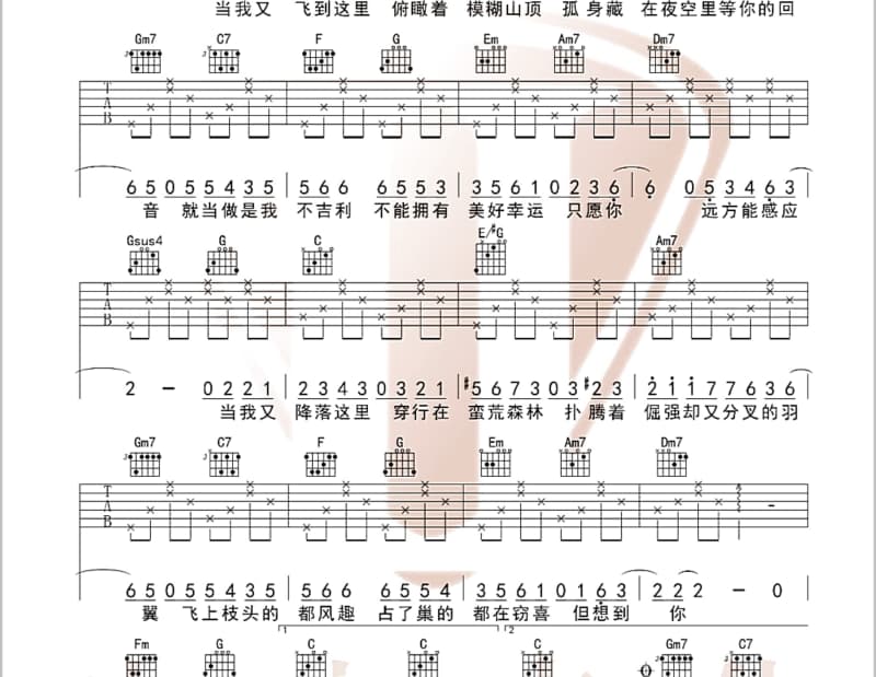 《思念是一种病 - 张震岳/蔡健雅》吉他谱_张震岳