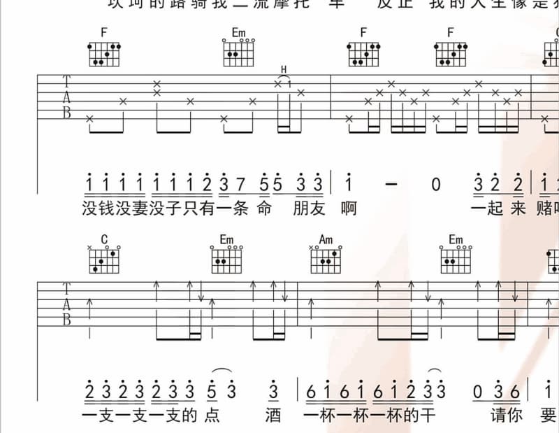 《消失在你的世界里》吉他谱_张震岳