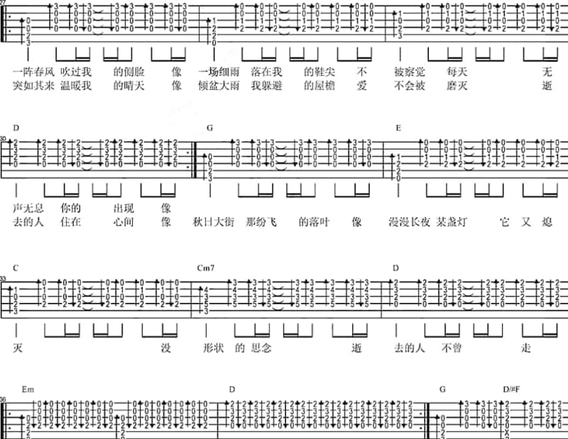 《咖啡因万岁》吉他谱_侧田