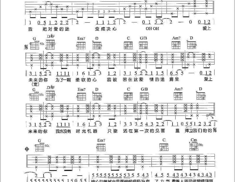 《原来》吉他谱_张震岳