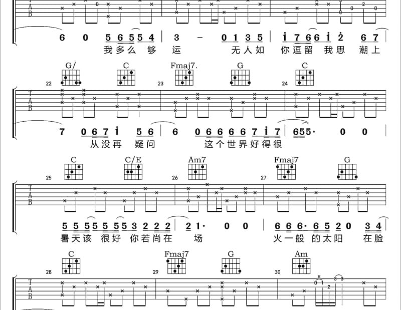 《相思泪》吉他谱_张作甫