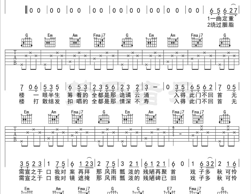 《惟愿你知晓》吉他谱_郑少秋