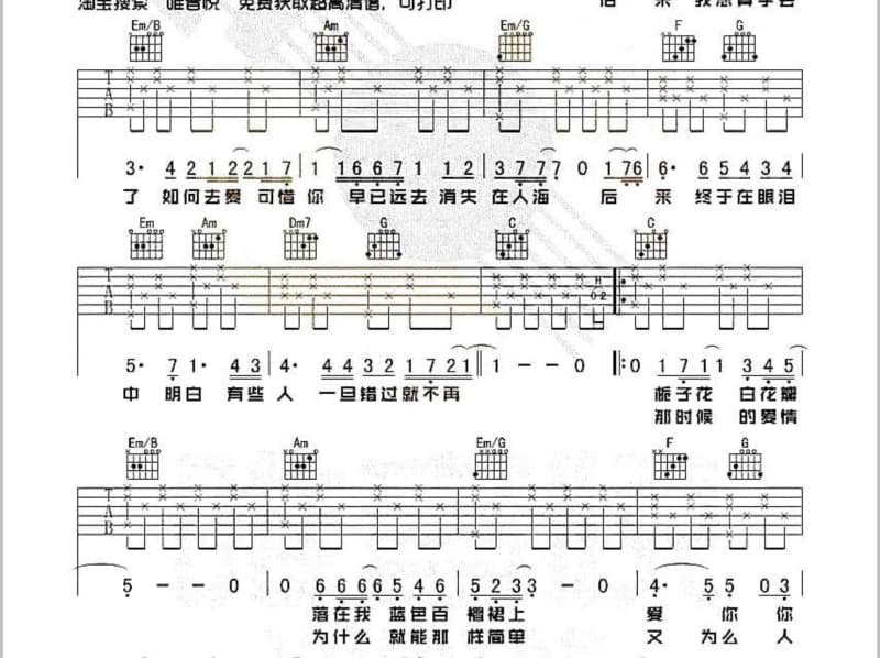 《老实说话》吉他谱_郑伊健