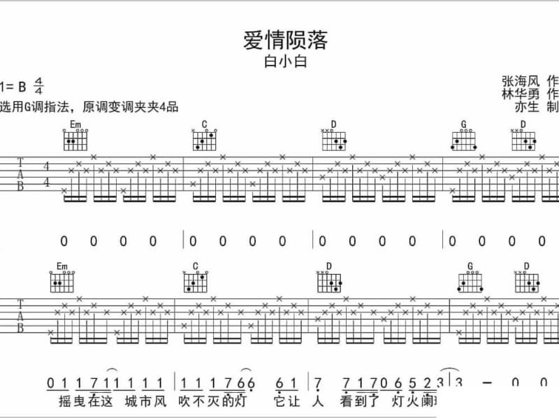 《给点阳光你就灿烂》吉他谱_中川木
