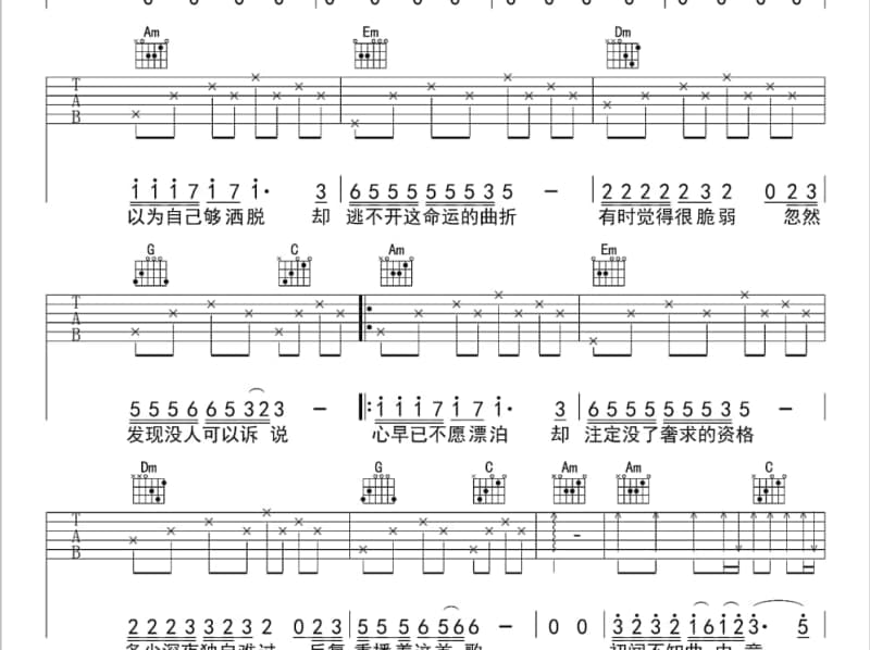《花香》吉他谱_周传雄