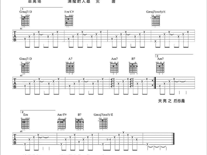 《阳光和煦》吉他谱_周传雄