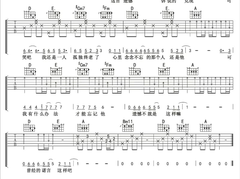 《失去爱情不可怕》吉他谱_周海媚