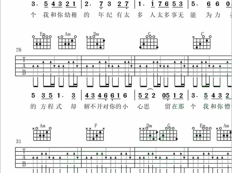 《明天我要嫁给你 + 昨晚你已嫁给谁》吉他谱_周华健