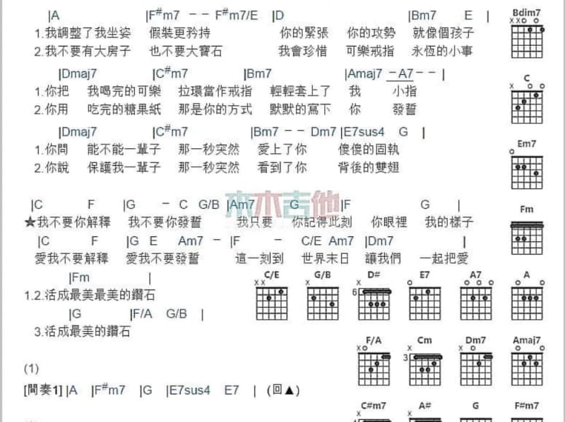 《Cest la Vie》吉他谱_周慧敏