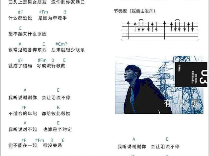 《可知我想他》吉他谱_周慧敏
