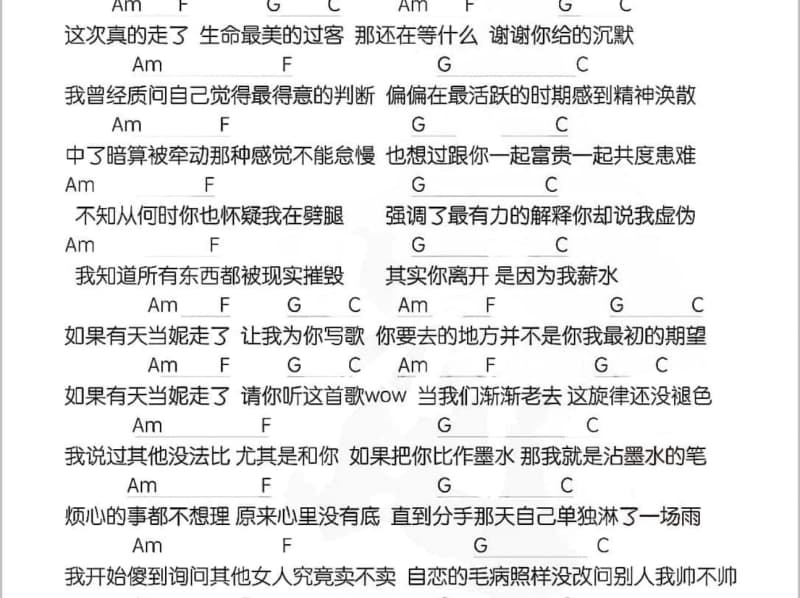 《镜子》吉他谱_周俊伟