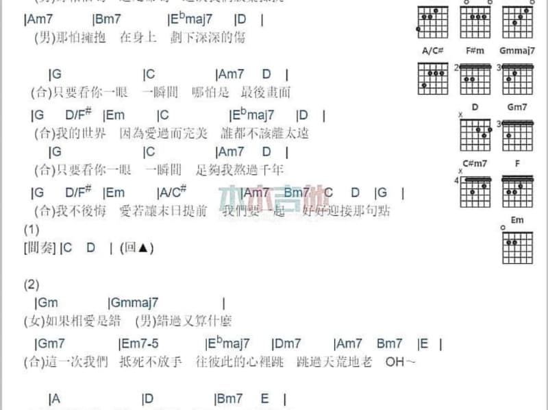 《爱情这呢冷》吉他谱_曾心梅