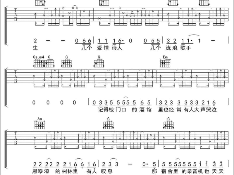 《没有我》吉他谱_朱顺威