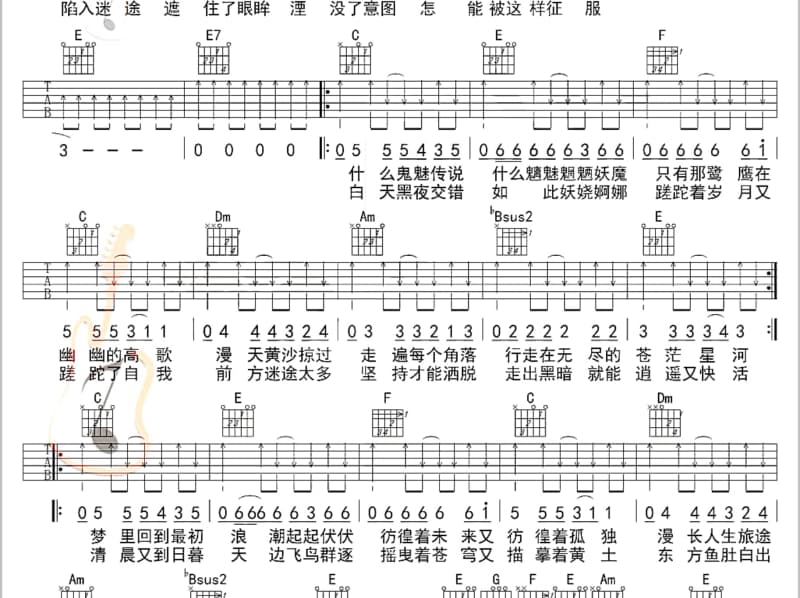 《一条内酷带》吉他谱_猪哥亮