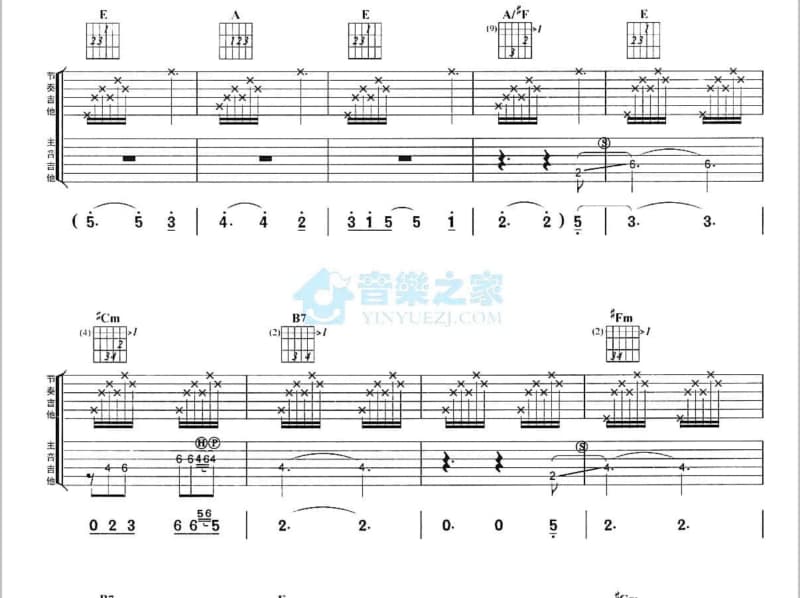 《苦酒的探戈》吉他谱_曾心梅