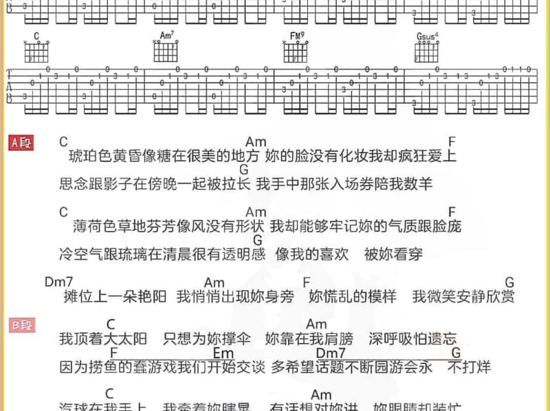 《雪中红》吉他谱_卓依婷