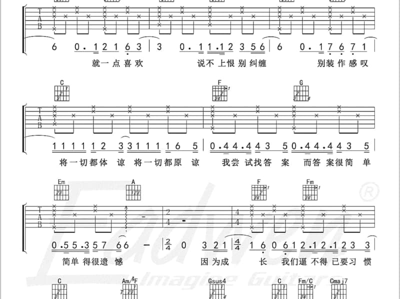《Girls Love Girls》吉他谱_茶凉粉乐队