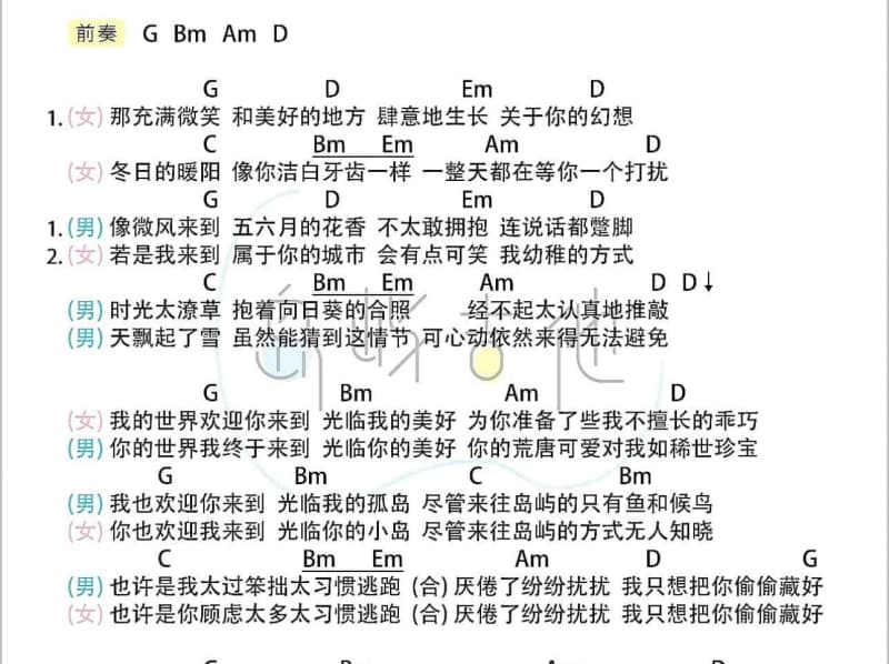 《说晚安》吉他谱_茶凉粉乐队