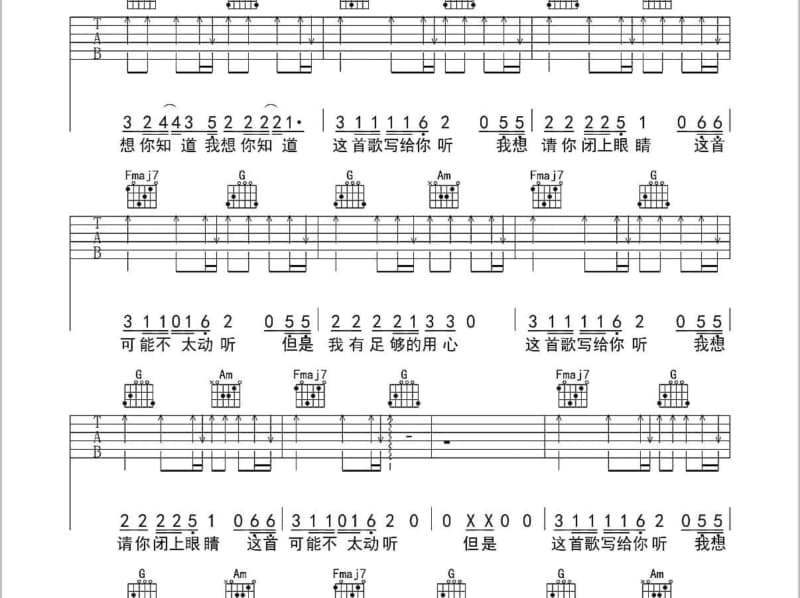 《有你我不怕》吉他谱_BY2
